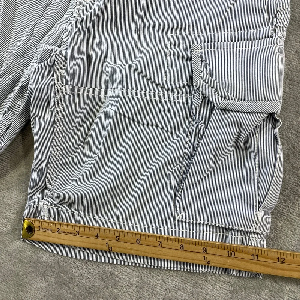 Polo Ralph Lauren Cargo Shorts Mens 30 Blue Coastal Beach Seersucker Hickory